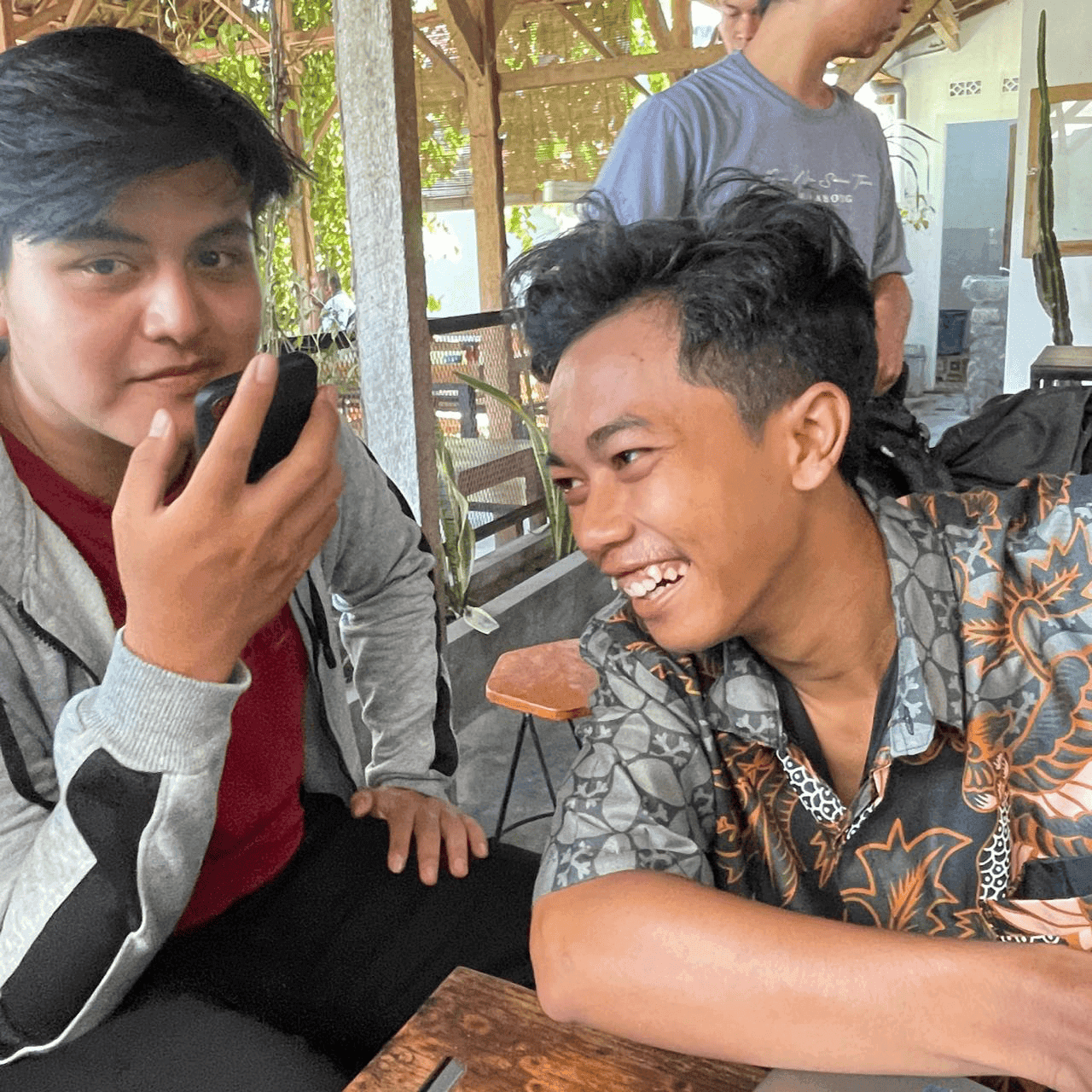 Modern industrial coffee shop interior with warm lighting